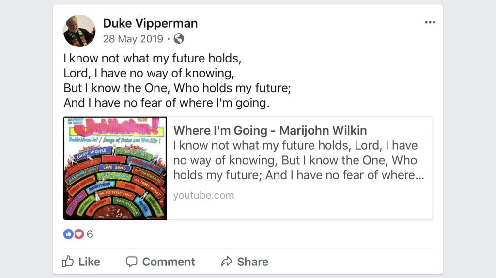 Duke Vipperman FaceBook post 28 May 2019