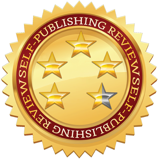Self-Publishing Review 4.5 star medallion in gold with burgundy accent.